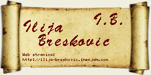 Ilija Brešković vizit kartica